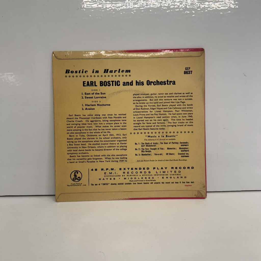 Earl Bostic And His Orchestra - Bostic In Harlem 7" Vinyl EP