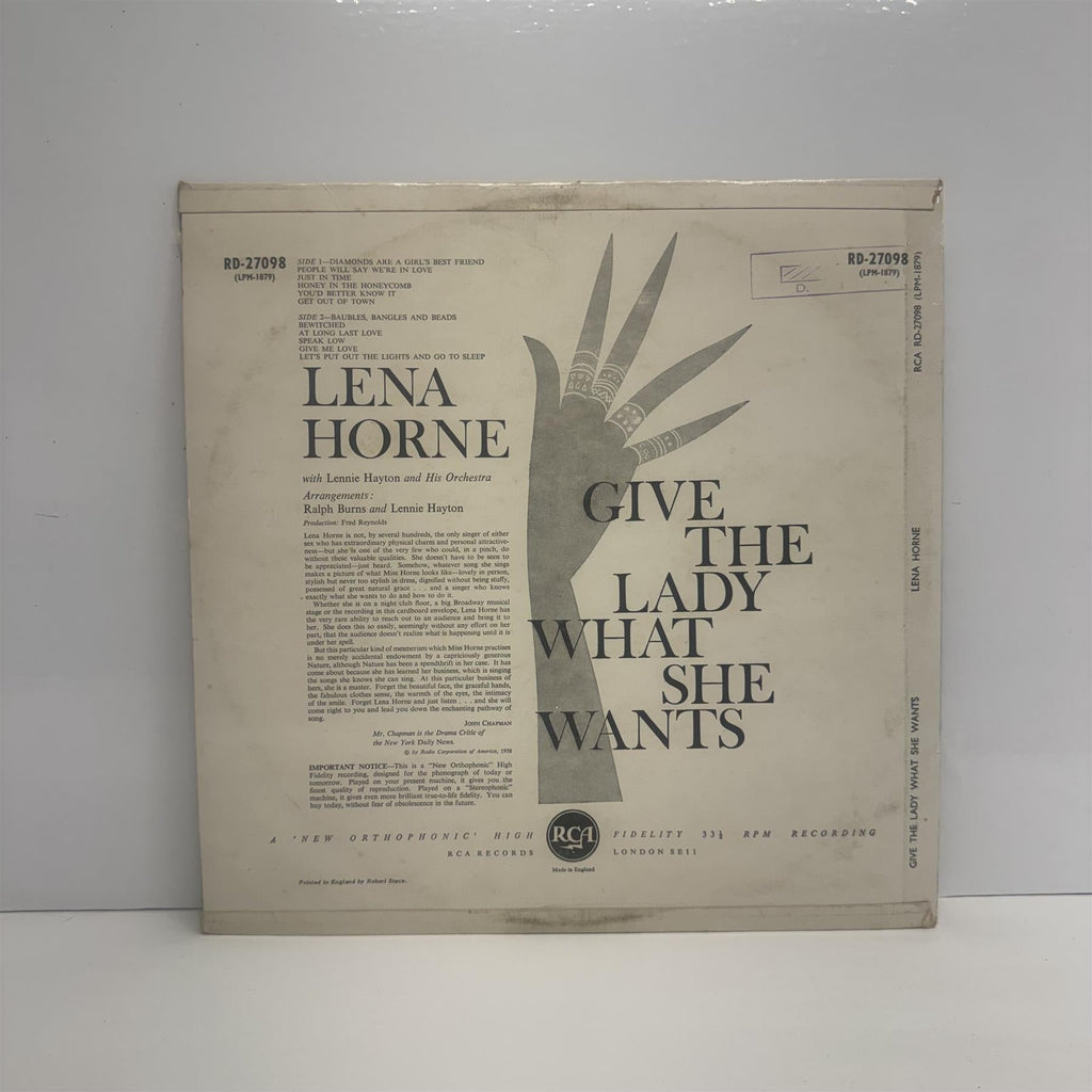 Lena Horne - Give The Lady What She Wants Vinyl LP