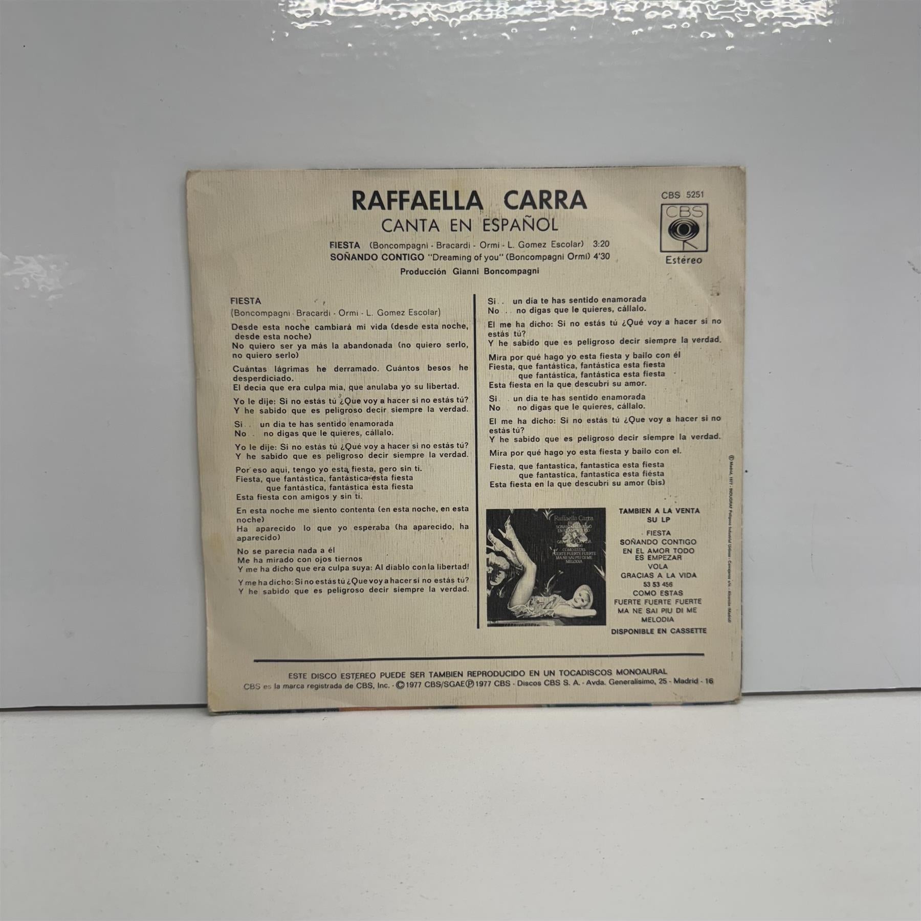 Raffaella Carra - (Canta En Español) Fiesta 7" Vinyl Single